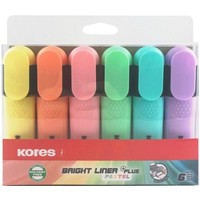 Текстовыделитель Kores Bright Liner Pastel 36166 (6 шт)