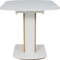 Кухонный стол Аврора Бристоль 120x80 (стекло белое матовое opti white/лдсп дуб крафт золотой/белый)
