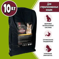 Сухой корм для кошек Landor Sterilised Adult для стерилизованных с индейкой и уткой 10 кг