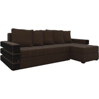 Угловой диван Craftmebel Венеция угловой (боннель, вельвет, коричневый)