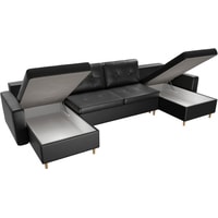 П-образный диван Craftmebel Белфаст П (бнп, экокожа, черный)