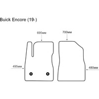 Комплект ковриков для авто Alicosta Buick Encore 2019- (водительский+передний пассажирский, ЭВА ромб, серый)
