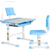 Парта Anatomica Avgusta + стул + выдвижной ящик + светильник + подставка (клен/голубой)