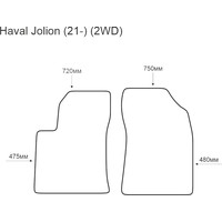Комплект ковриков для авто Alicosta Haval Jolion 21- 2WD (вод.+пер. пасс., ЭВА ромб, черный)