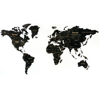 Набор элементов для пазла Woodary Карта мира L 3266 на английском языке (obsidian) в Барановичах