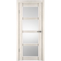 Межкомнатная дверь IstokDoors Горизонталь-12 ДЧ 80x200 (дуб снежный/светлое стекло)