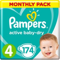 Подгузники Pampers Active Baby-Dry 4 Maxi (174 шт)