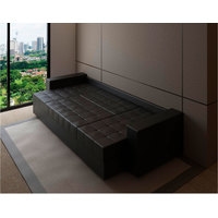 П-образный диван Настоящая мебель Константин (независимый пружинный блок, экокожа, коричневый)