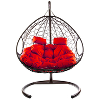 Подвесное кресло M-Group Для двоих 11450206 (коричневый ротанг/красная подушка) в Пинске