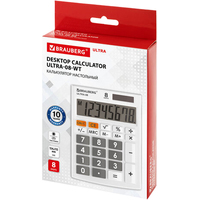 Бухгалтерский калькулятор BRAUBERG Ultra-08-WT 250512 (белый)
