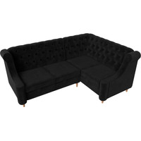 Угловой диван Лига диванов Бронкс правый 110368 (велюр черный)