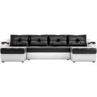 П-образный диван Лига диванов Меркурий 100342 (черный/белый)