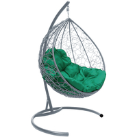 Подвесное кресло M-Group Капля 11020304 (серый ротанг/зеленая подушка) в Пинске