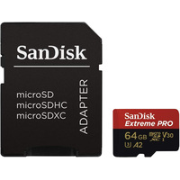 Карта памяти SanDisk Extreme PRO microSDXC SDSQXCU-064G-GN6MA 64GB (с адаптером) в Бресте