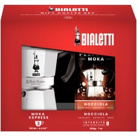 Гейзерная кофеварка Bialetti Moka Express (6 порций + кофе молотый Nocciola 200 гр) в Бобруйске