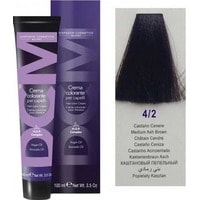 Крем-краска для волос DCM HOP Complex 4/2 каштановый пепельный
