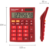 Бухгалтерский калькулятор BRAUBERG Ultra-08-WR 250510 (бордовый)