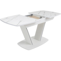 Кухонный стол Аврора Дрезден 80x130-161.5 (камень белый/белый)