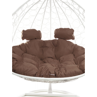 Подвесное кресло M-Group Для двоих 11450105 (белый ротанг/коричневая подушка) в Мозыре