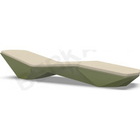 Шезлонг Berkano Quaro с подушками (темно-зеленый/бежевый)