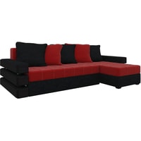 Угловой диван Craftmebel Венеция угловой (бнп, вельвет, красный/черный)