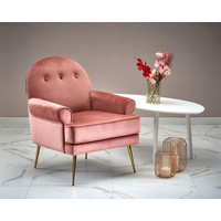 Интерьерное кресло Halmar Santi (розовый/золотой)