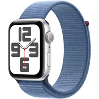 Умные часы Apple Watch SE 2 44 мм (алюминиевый корпус, серебристый/зимний синий, нейлоновый ремешок) в Пинске