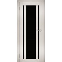 Межкомнатная дверь Юни Амати 11 (ч) 60x200 (эшвайт/черное стекло) в Гродно