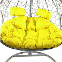 Подвесное кресло M-Group Для двоих 11450311 (серый ротанг/желтая подушка) в Гродно