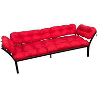 Садовый диван M-Group Дачный с подлокотниками 12170606 (красная подушка)