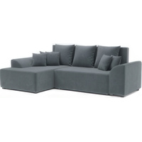 Угловой диван Мебель-АРС Каскад левый (велюр серо-синий HB-178 26)