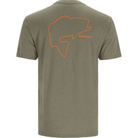 Футболка Simms Bass Outline T-Shirt (XXL, военный)
