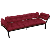 Садовый диван M-Group Дачный с подлокотниками 12170602 (бордовая подушка) в Лиде