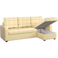 Угловой диван Craftmebel Ливерпуль угловой (бнп, экокожа, бежевый/коричневый)