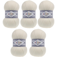 Пряжа для вязания Alize Lanagold 800 62 (800 м, молочный, 5 мотков)