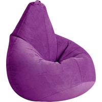 Кресло-мешок Kreslomeshki Груша велюр (L, фиолетовый)