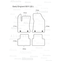 Комплект ковриков для авто Alicosta Geely Emgrand SS11 2022- (салон, ЭВА ромб, серый)