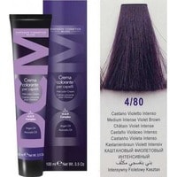 Крем-краска для волос DCM HOP Complex 4/80 каштановый фиолетовый интенсивный