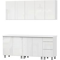 Готовая кухня SV-Мебель Модерн 2.0м без столешниц (белый/белый глянец бруно/белый)