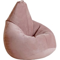 Кресло-мешок Kreslomeshki Груша велюр (XL, пудра)