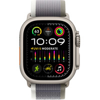 Умные часы Apple Watch Ultra 2 LTE 49 мм (титановый корпус, титановый/серо-зеленый, нейлоновый ремешок размера M/L) в Пинске