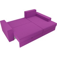 Угловой диван Лига диванов Мэдисон 106200 (правый, микровельвет, фиолетовый/черный)