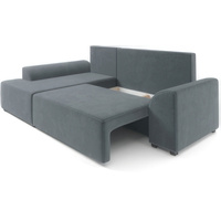 Угловой диван Мебель-АРС Каскад левый (велюр серо-синий HB-178 26)