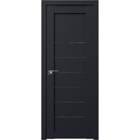 Межкомнатная дверь ProfilDoors 71U R 70x200 (черный матовый, стекло дождь черный)