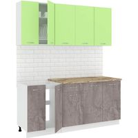 Готовая кухня Кортекс-мебель Корнелия Лира-лайт 1.8м (зеленый/оникс/мадрид)