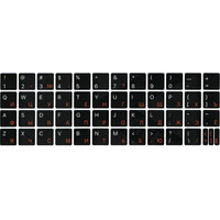 Наклейки с русской раскладкой KST ENRU-V50105 (для MacBook, черная основа/оранжевые символы)