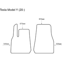 Комплект ковриков для авто Alicosta Tesla Model Y 2020- (водительский+передний пассажирский, ЭВА 6-уг, бежевый)