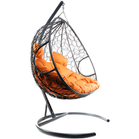 Подвесное кресло M-Group Для двоих 11450307 (серый ротанг/оранжевая подушка) в Гомеле