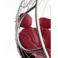 Подвесное кресло M-Group Для двоих 11450102 (белый ротанг/бордовая подушка) в Бобруйске
