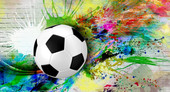 Футбольный мяч с красками 731185 (185x100)